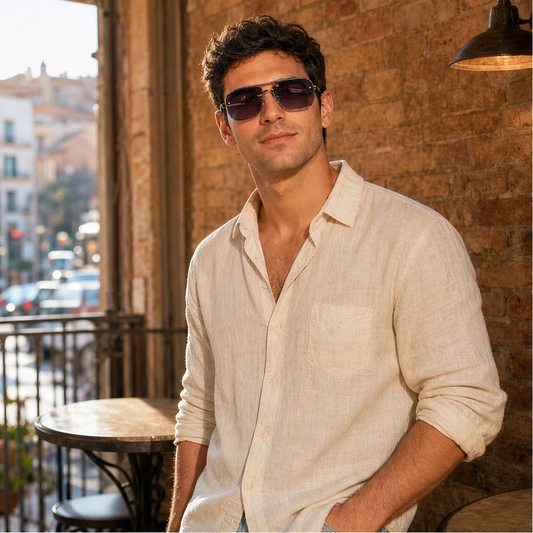 Halsted™ – Retro Double-Bridge Metal Frame Sunglasses with UV400 Protection + 50% OFF