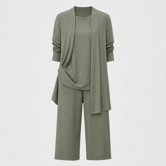 Mantle™ – Flowy 3-Piece Layered Duster Set with Wide-Leg Pants for Women + 50% OFF