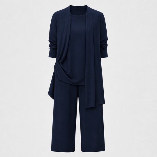 Mantle™ – Flowy 3-Piece Layered Duster Set with Wide-Leg Pants for Women + 50% OFF