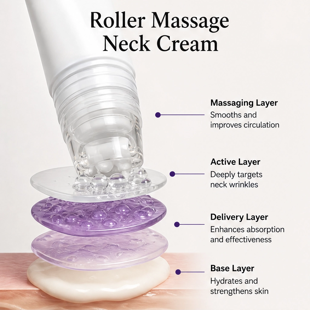 Nuvelle – Roller Massage Neck Cream with Collagen & Hyaluronic Acid + Buy 1 Get 1 FREE