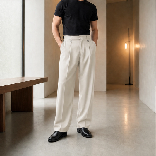 Beckford™ – Pleated Wide-Leg Suit Pants, Wrinkle-Resistant Drape Fabric + 50% OFF