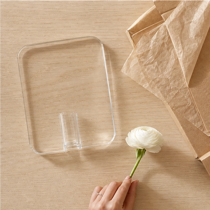 Lucent – Acrylic Frame Flower Vase, Clear Nordic Decor for Shelf & Table + 50% OFF