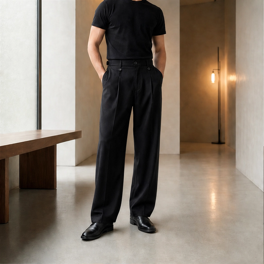 Beckford™ – Pleated Wide-Leg Suit Pants, Wrinkle-Resistant Drape Fabric + 50% OFF