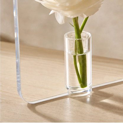 Lucent – Acrylic Frame Flower Vase, Clear Nordic Decor for Shelf & Table + 50% OFF