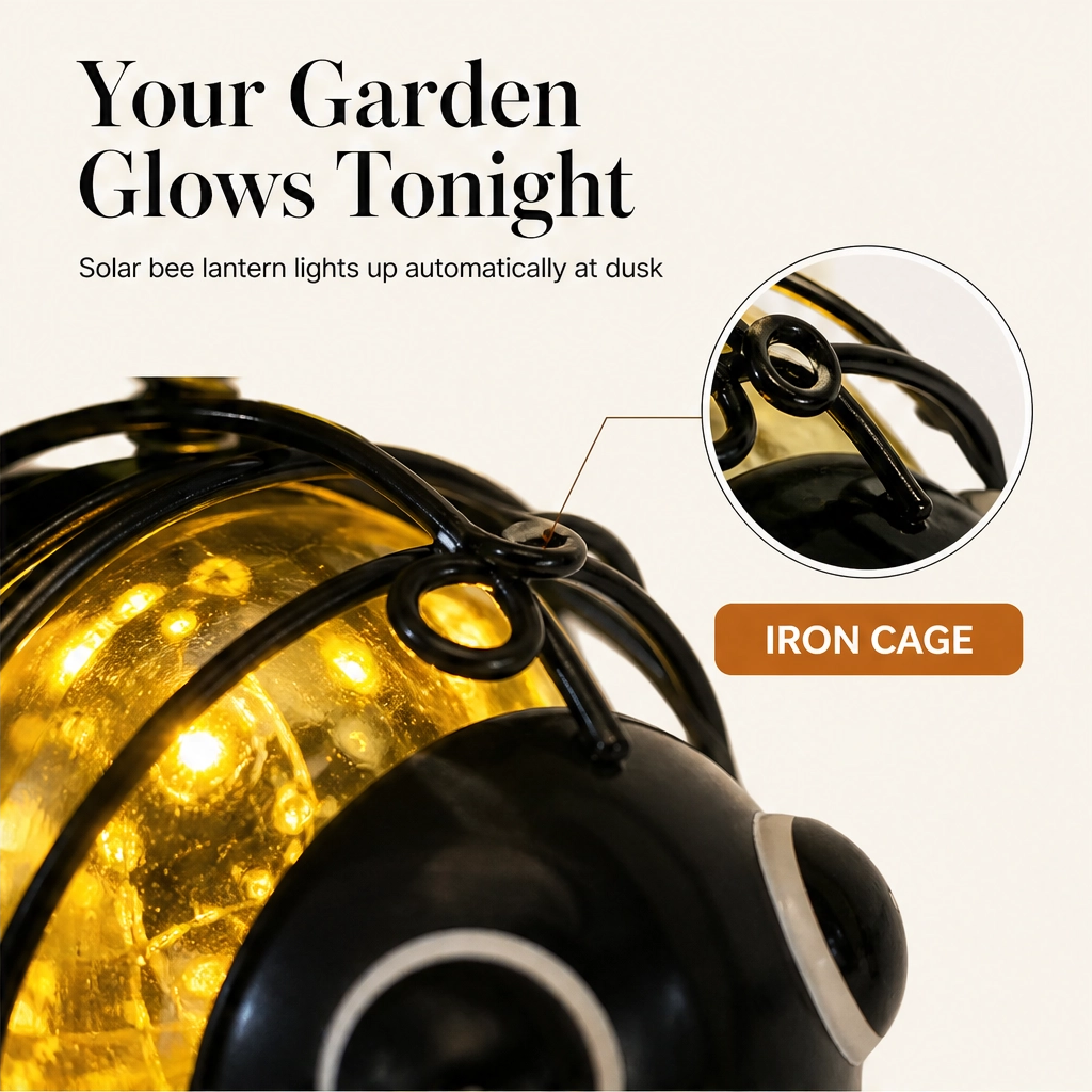 Amberhive – Solar Bee Light with Heart-Shaped Wings Garden Ornament + 50% OFF