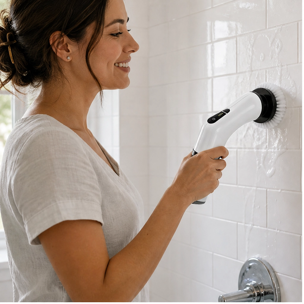Gleam – Cordless Electric Spin Scrubber with 7 Brush Heads & Telescopic Handle + 50% OFF