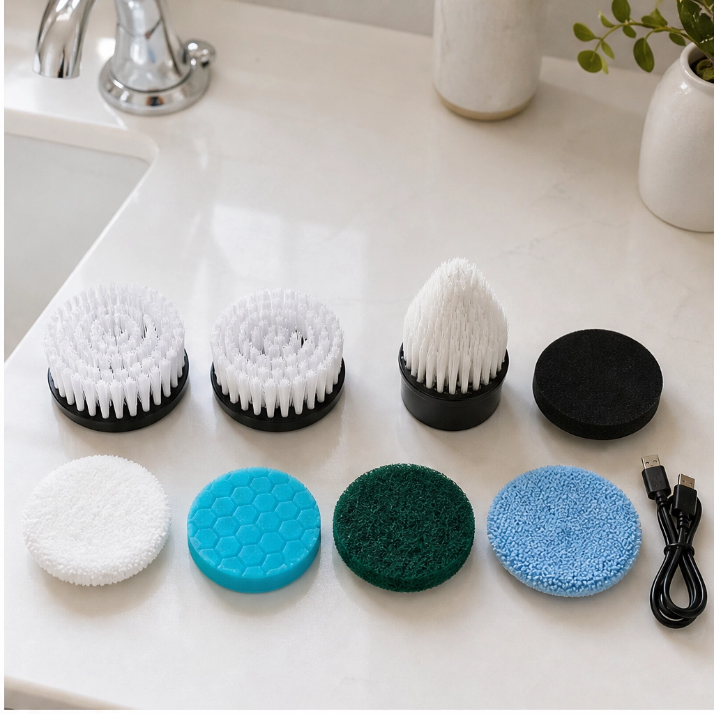 Gleam – Cordless Electric Spin Scrubber with 7 Brush Heads & Telescopic Handle + 50% OFF