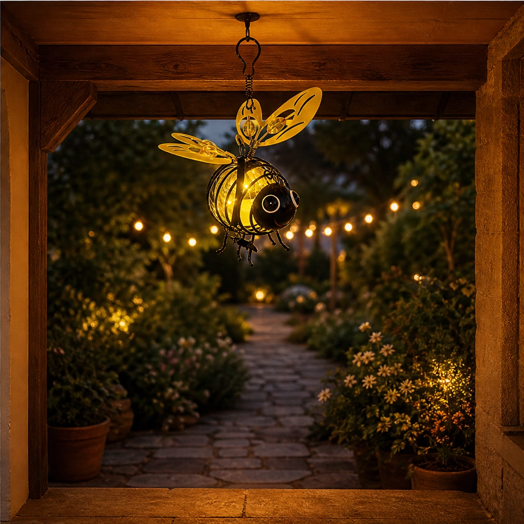 Amberhive – Solar Bee Light with Heart-Shaped Wings Garden Ornament + 50% OFF