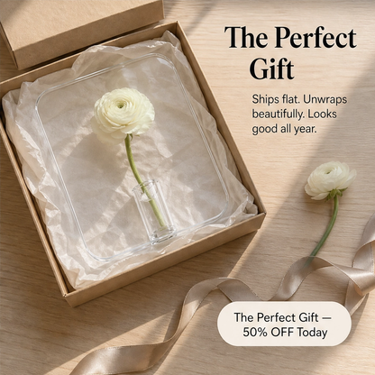 Lucent – Acrylic Frame Flower Vase, Clear Nordic Decor for Shelf & Table + 50% OFF