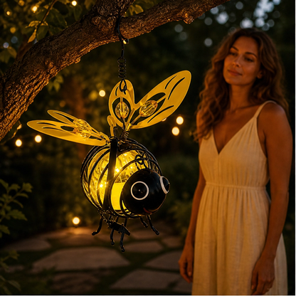 Amberhive – Solar Bee Light with Heart-Shaped Wings Garden Ornament + 50% OFF