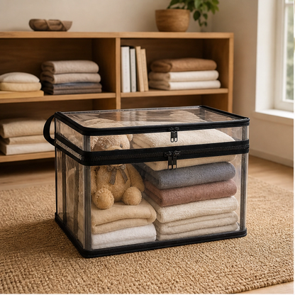 Clarivault™ – Stackable Clear Storage Boxes with Reinforced Handles + 50% OFF