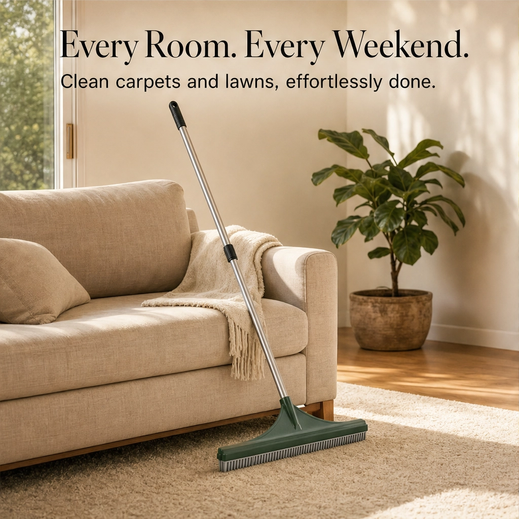 TurfCraft™ – Telescopic Wide-Head Grooming Rake for Turf, Carpet & Lawn + 50% OFF
