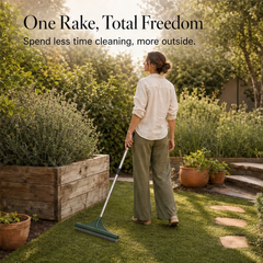 TurfCraft™ – Telescopic Wide-Head Grooming Rake for Turf, Carpet & Lawn + 50% OFF