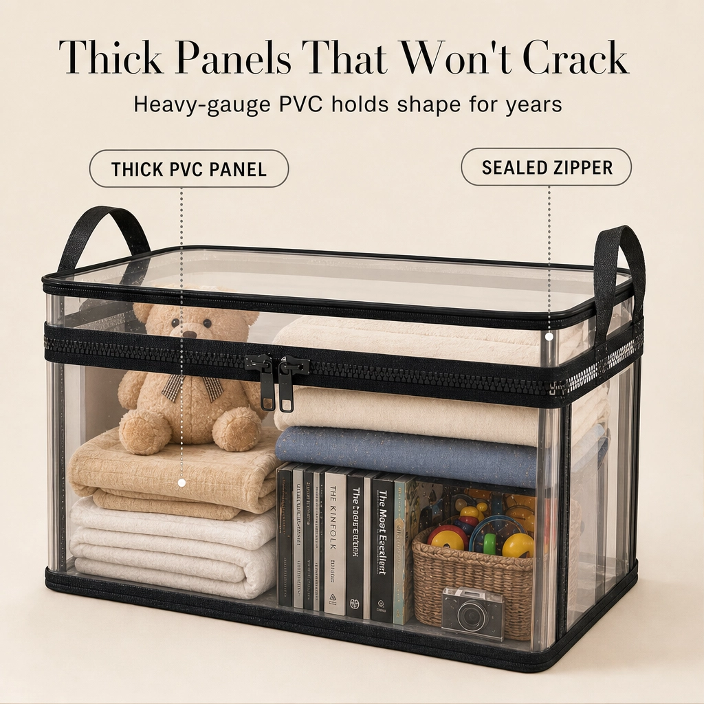Clarivault™ – Stackable Clear Storage Boxes with Reinforced Handles + 50% OFF