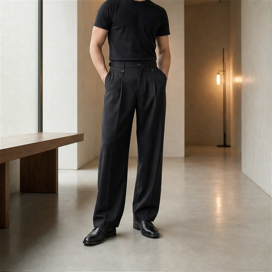 Beckford™ – Pleated Wide-Leg Suit Pants, Wrinkle-Resistant Drape Fabric + 50% OFF