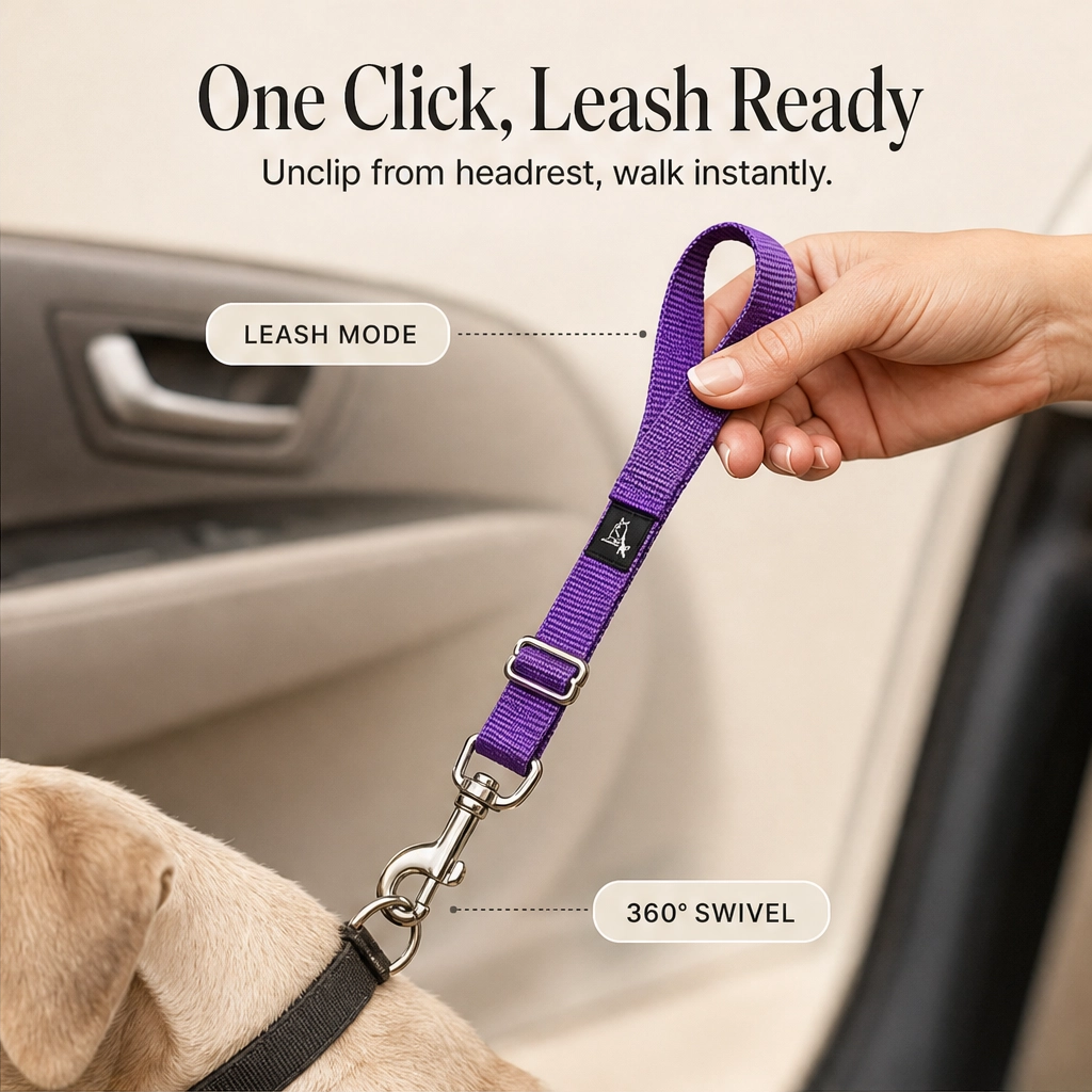 Anchorpaw™ – 2-in-1 Adjustable Dog Car Seat Belt & Walking Leash + 50% OFF