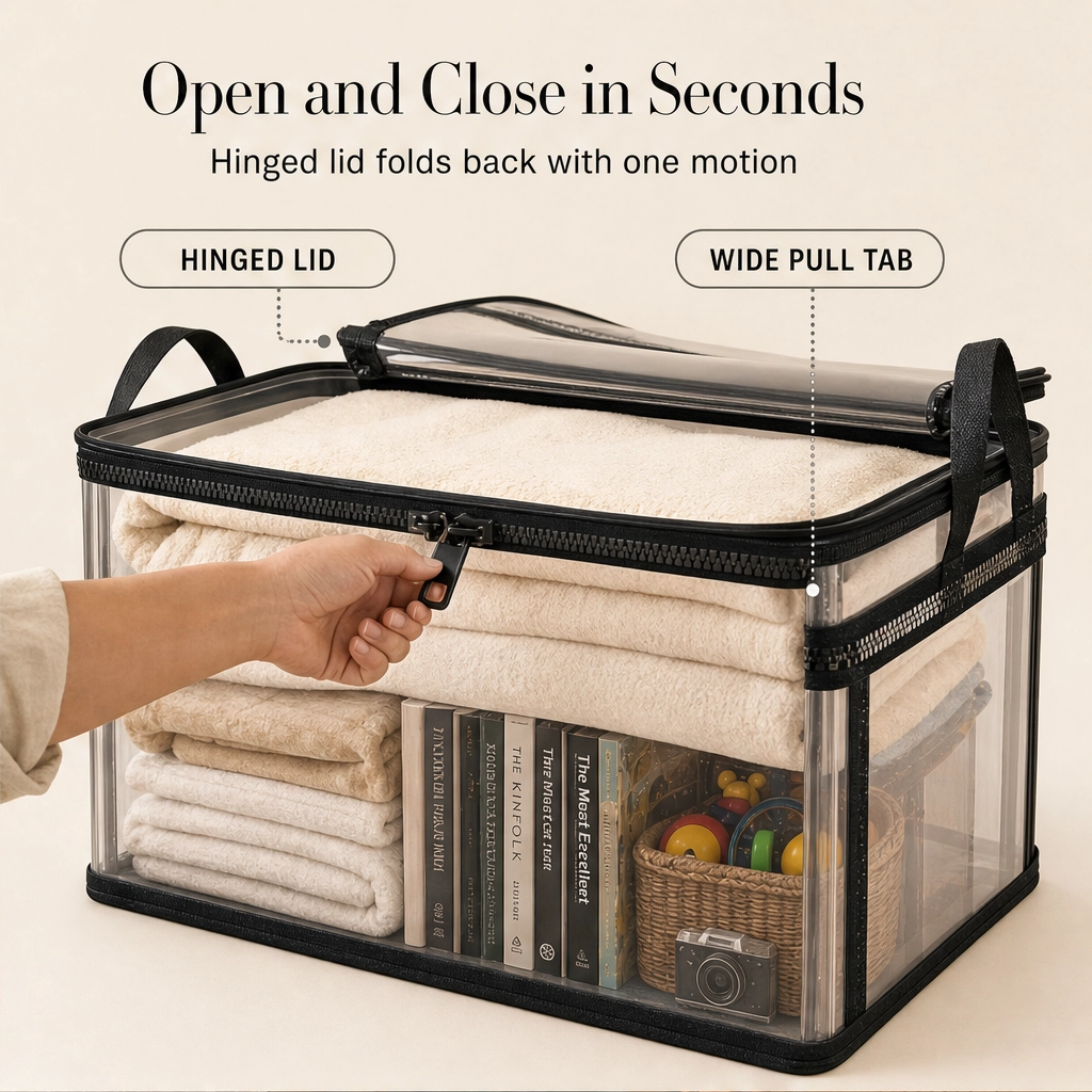 Clarivault™ – Stackable Clear Storage Boxes with Reinforced Handles + 50% OFF