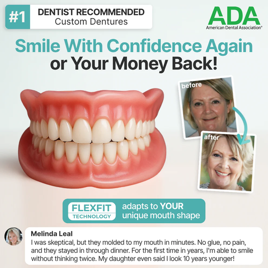The FlexFit Adaptive Dentures - Custom Fit, Functional, and Natural Look + 50% OFF