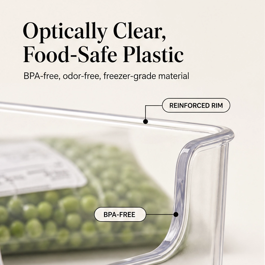 Clearnook™ – Crystal-Clear Stackable Freezer & Fridge Storage Bins with Handles + 50% OFF
