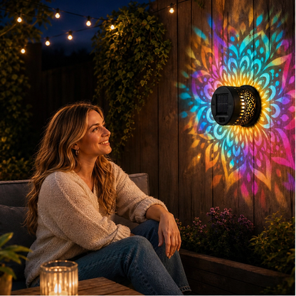 Lumora – Solar Mandala Projector Light, Auto On/Off & IP65 Waterproof Garden Lamp + 50% OFF