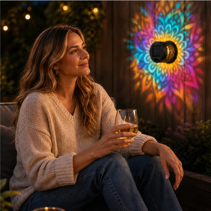 Lumora – Solar Mandala Projector Light, Auto On/Off & IP65 Waterproof Garden Lamp + 50% OFF