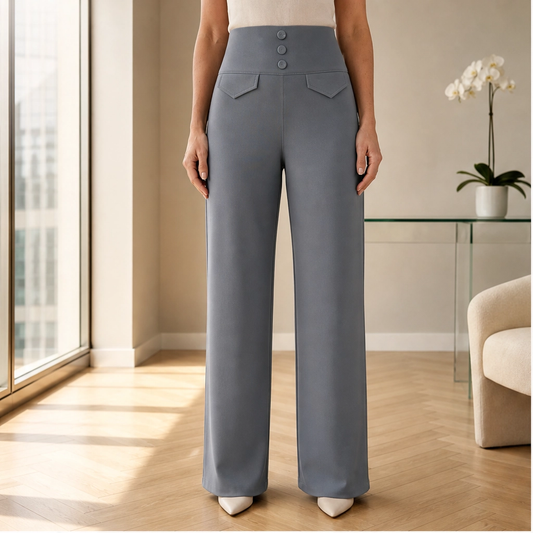 Velura – High-Waist Stretch Wide-Leg Pants with 4 Deep Pockets + 50% OFF