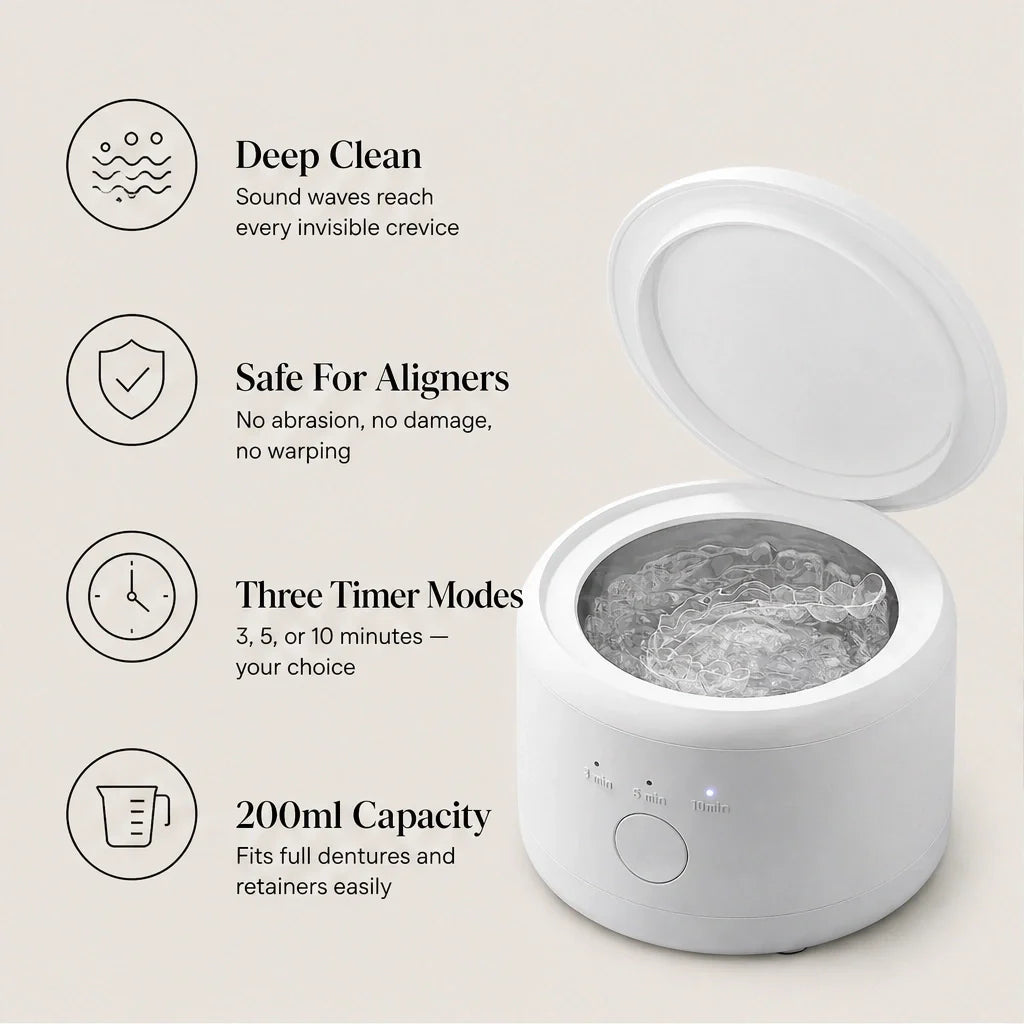 Purewave – 3-Mode Ultrasonic Cleaner for Retainers, Aligners & Dentures + 50% OFF