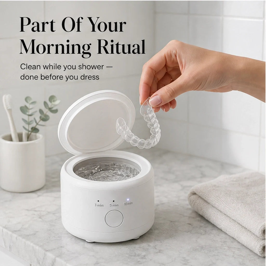 Purewave – 3-Mode Ultrasonic Cleaner for Retainers, Aligners & Dentures + 50% OFF