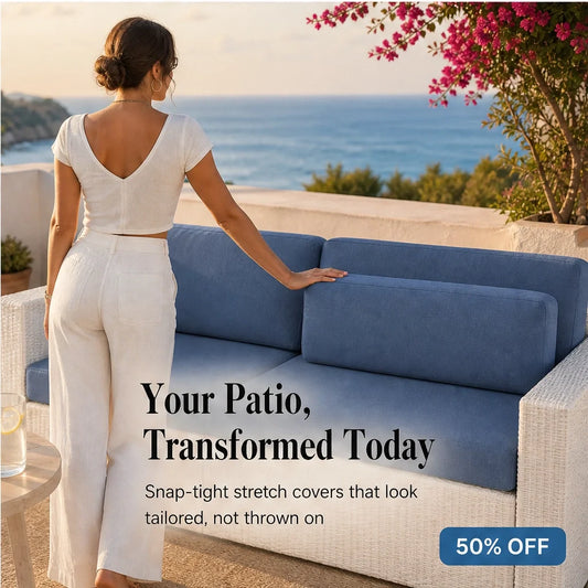 Verandale – Stretch Slip-On Patio Cushion Covers, Zipper-Free Snug Fit + 50% OFF
