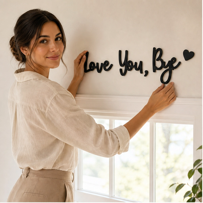 Wrenhollow – "Love You, Bye" No-Drill Wooden Entryway Sign + 50% OFF