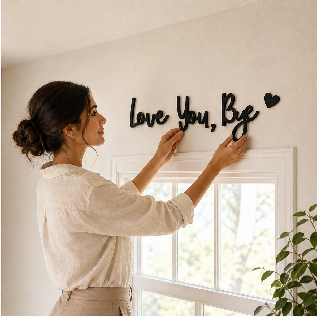 Wrenhollow – "Love You, Bye" No-Drill Wooden Entryway Sign + 50% OFF