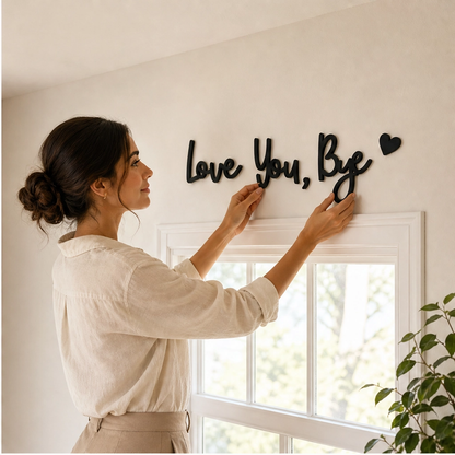 Wrenhollow – "Love You, Bye" No-Drill Wooden Entryway Sign + 50% OFF
