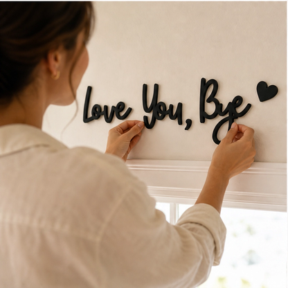 Wrenhollow – "Love You, Bye" No-Drill Wooden Entryway Sign + 50% OFF