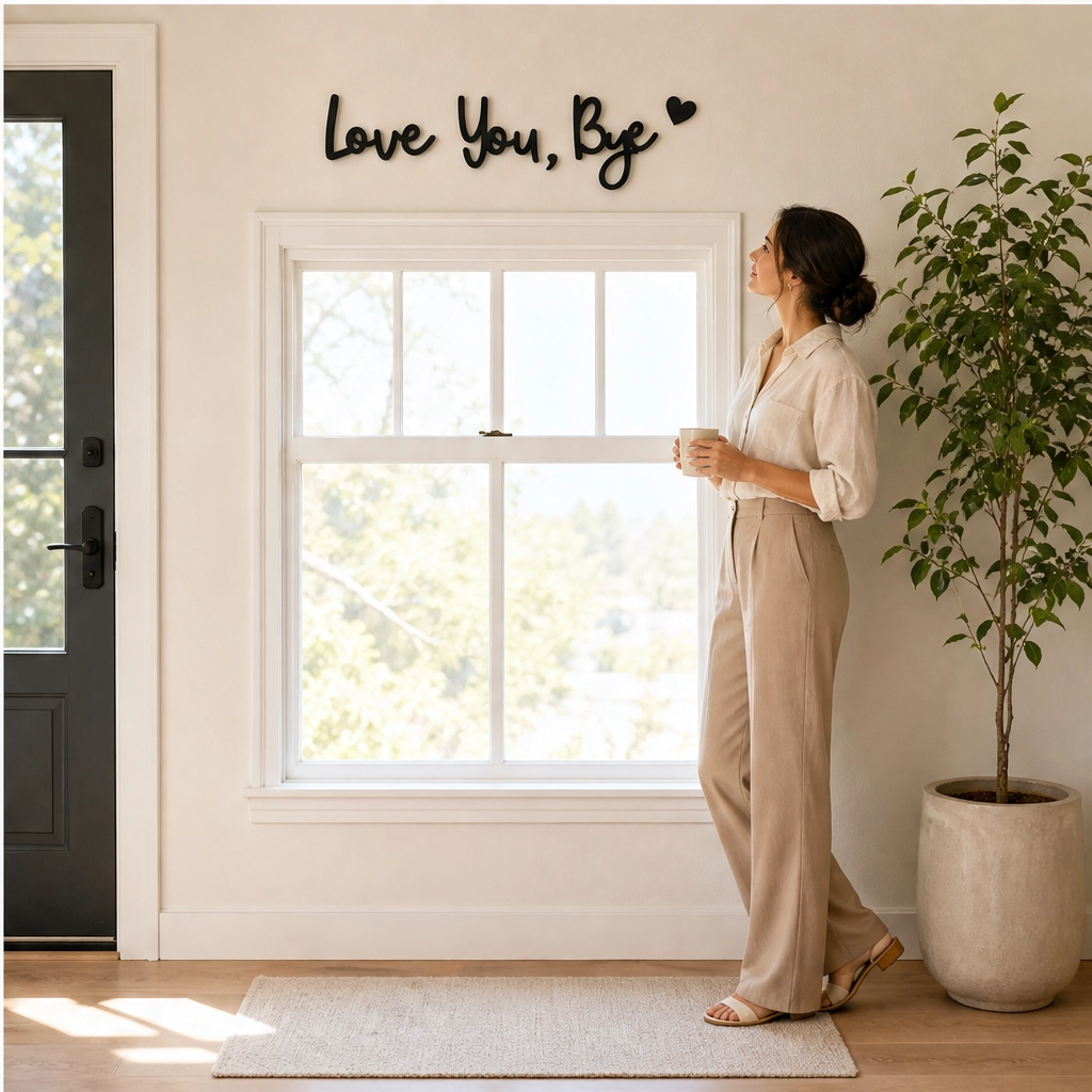 Wrenhollow – "Love You, Bye" No-Drill Wooden Entryway Sign + 50% OFF