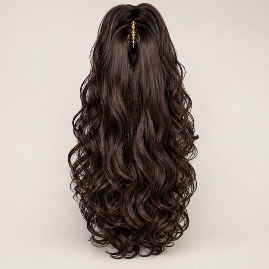 Tressara – Clip-On Wavy Ponytail Extension with Secure Claw Grip + 50% OFF