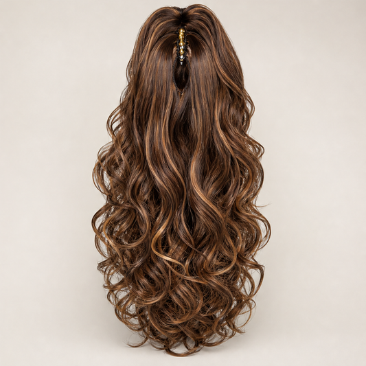 Tressara – Clip-On Wavy Ponytail Extension with Secure Claw Grip + 50% OFF