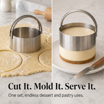 Hearthen – Sharp-Edge 5-Piece Stainless Steel Pastry & Biscuit Cutter Set + 50% OFF