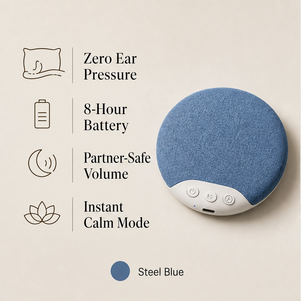 Lullow – Non-In-Ear Under-Pillow Sleep Speaker with White Noise & Auto-Off Timer + 50% OFF