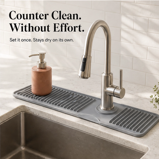 Drybrook – Quick-Dry Sloped Silicone Faucet Mat for Kitchen Sink + 50% OFF