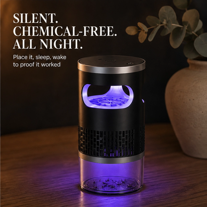Hushden – Silent Suction Indoor Insect Trap, Non-Zapper Light Catcher for Mosquitoes, Fruit Flies & Gnats + 50% OFF