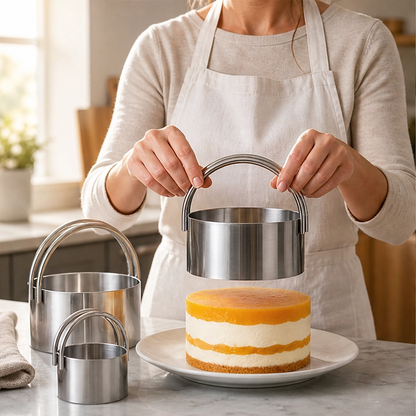 Hearthen – Sharp-Edge 5-Piece Stainless Steel Pastry & Biscuit Cutter Set + 50% OFF