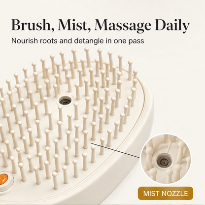 Mistveil – Misting Detangle Brush with Scalp Massage & Self-Cleaning Bristles + 50% OFF