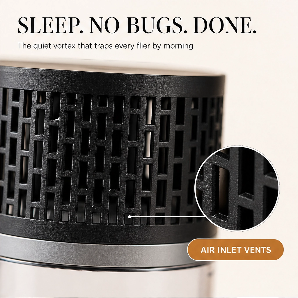 Hushden – Silent Suction Indoor Insect Trap, Non-Zapper Light Catcher for Mosquitoes, Fruit Flies & Gnats + 50% OFF