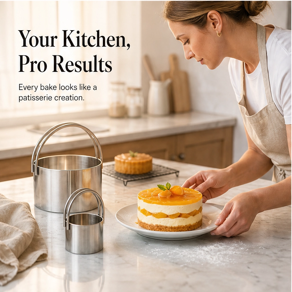 Hearthen – Sharp-Edge 5-Piece Stainless Steel Pastry & Biscuit Cutter Set + 50% OFF