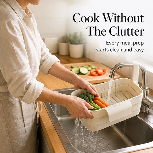 Rinsa – Collapsible Faucet-Hanging Sink Strainer with Flip-Open Bottom + 50% OFF