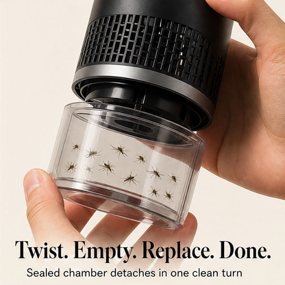 Hushden – Silent Suction Indoor Insect Trap, Non-Zapper Light Catcher for Mosquitoes, Fruit Flies & Gnats + 50% OFF