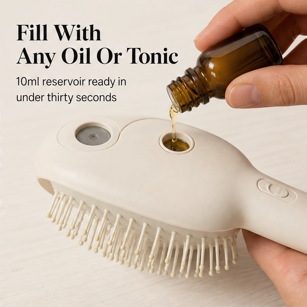 Mistveil – Misting Detangle Brush with Scalp Massage & Self-Cleaning Bristles + 50% OFF