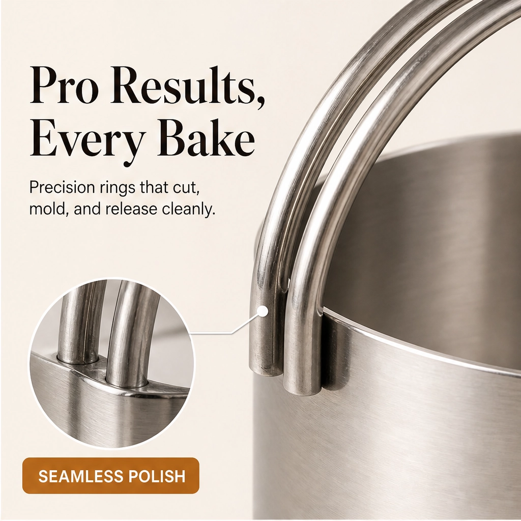 Hearthen – Sharp-Edge 5-Piece Stainless Steel Pastry & Biscuit Cutter Set + 50% OFF
