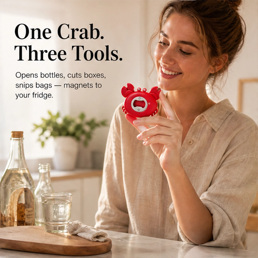 Pinchet – 3-in-1 Magnetic Crab Bottle Opener, Box Cutter & Mini Scissors + 50% OFF