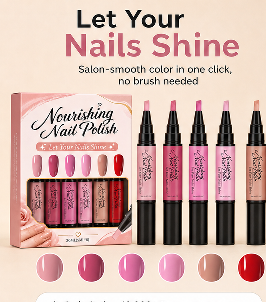 Glossette – Nourishing 6-Colour Nail Polish Pen Set, No-Brush Manicure + BUY 1 + PICK 1 FREE COLOR features
